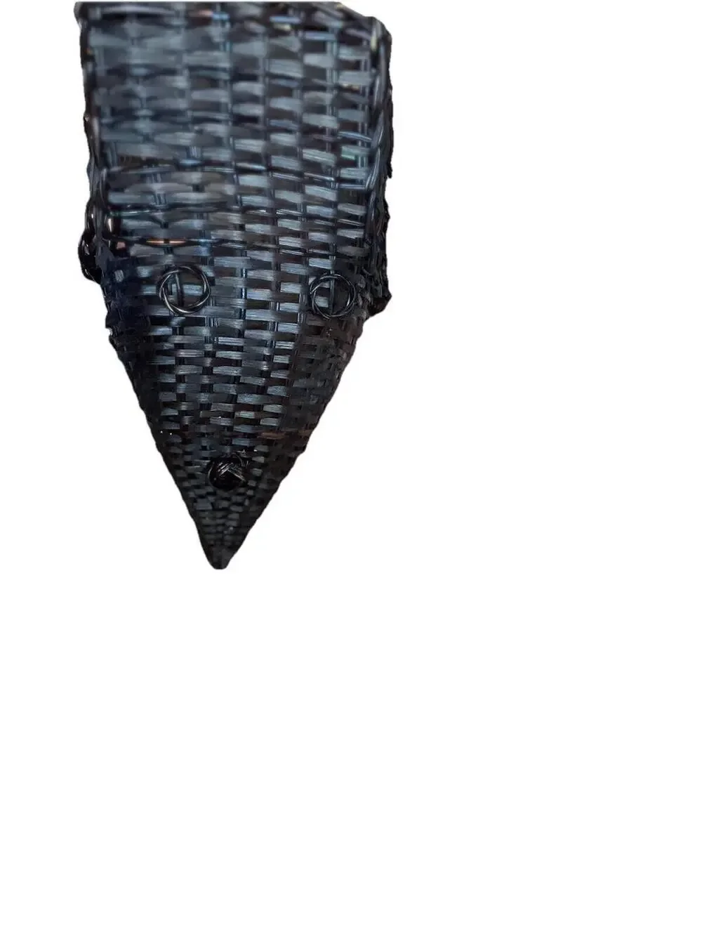 Vintage Dark Woven Wicker; Horn of Plenty Hanging Decor